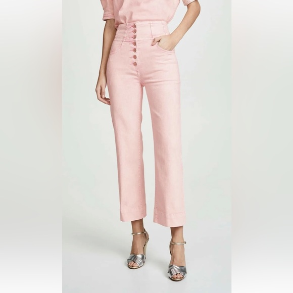 Ulla Johnson Ellis flared cropped jeans high waisted 0 xs - Picture 3 of 3